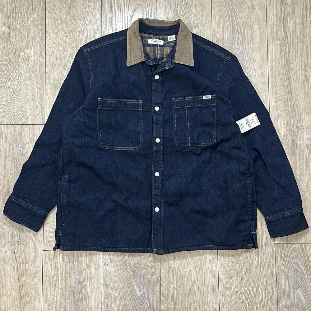 Levi's Strauss Signature Gold Men's Flannel Lined Utility Shirt Jacket Size XL